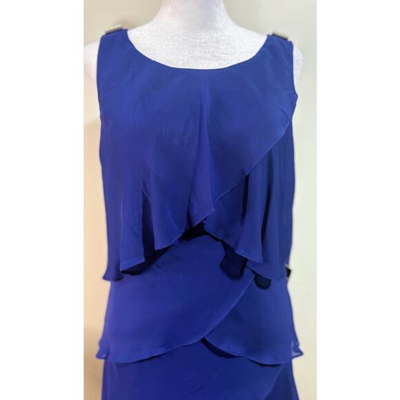 SLNY Tulip Tiered Chiffon Cocktail Dress with Barrel Pins Size 6 NWT - Picture 9 of 10